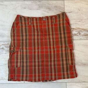 Eddie Bauer Plaid Cargo Skirt Size 8 | 100% Cotton